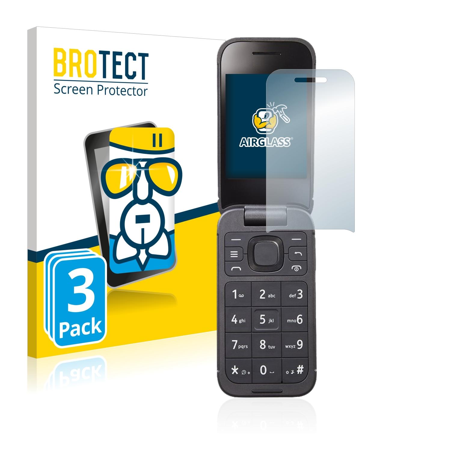 BROTECT 3x Airglass klare 2760 Nokia Flip) Schutzfolie(für