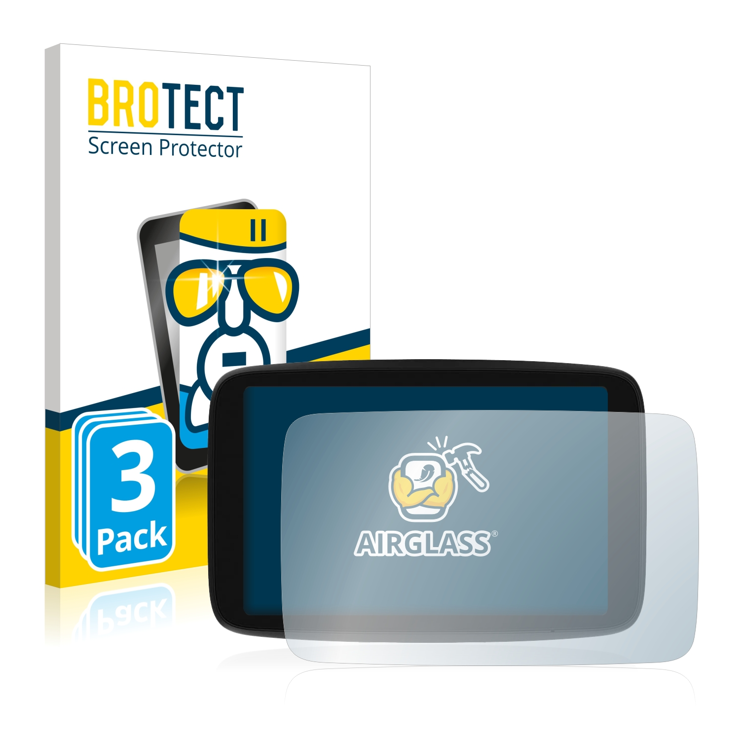 BROTECT Max) Airglass GO 3x Camper TomTom klare Schutzfolie(für