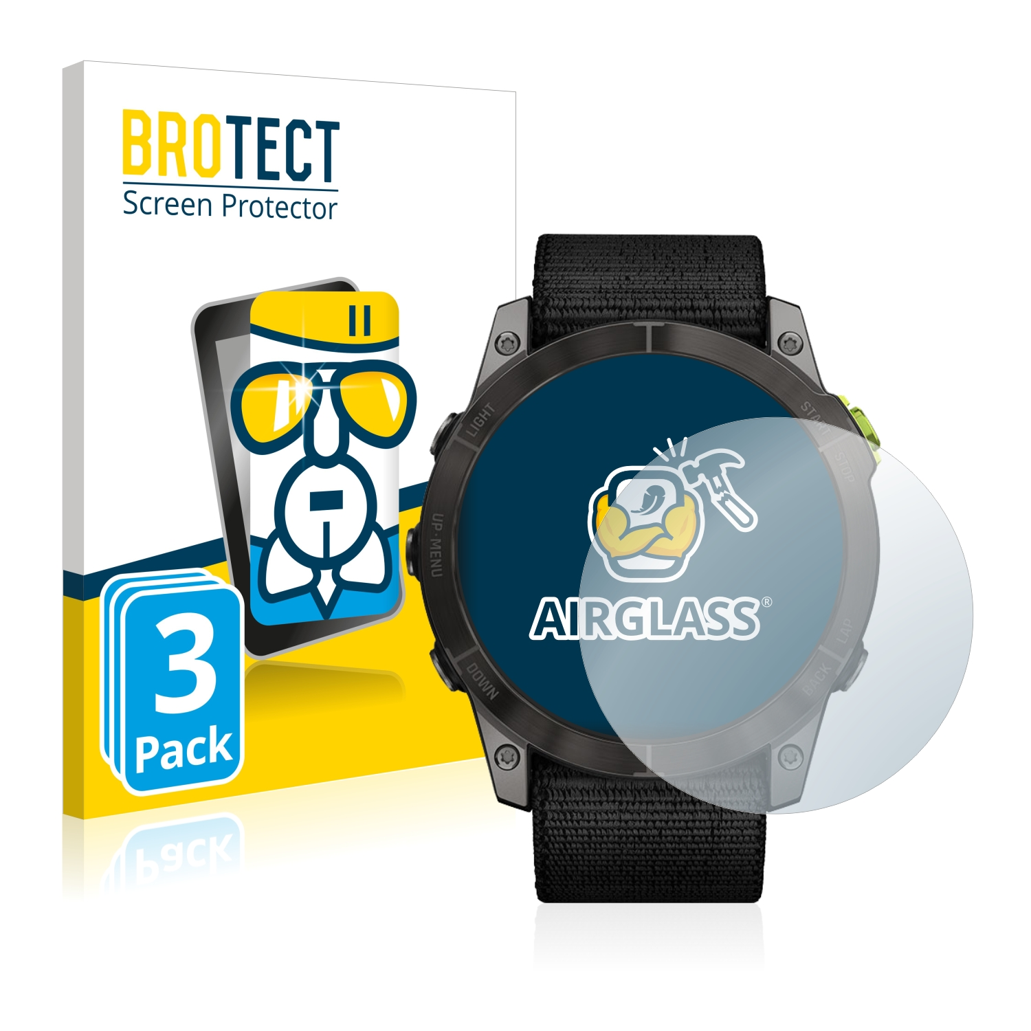 BROTECT 2) Schutzfolie(für klare Airglass 3x Garmin Enduro