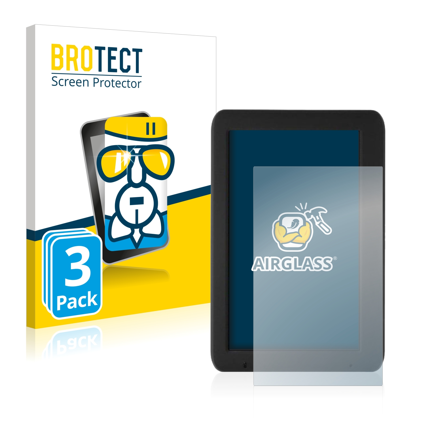 BROTECT 3x klare Schutzfolie(für 4) Airglass Oudie Naviter