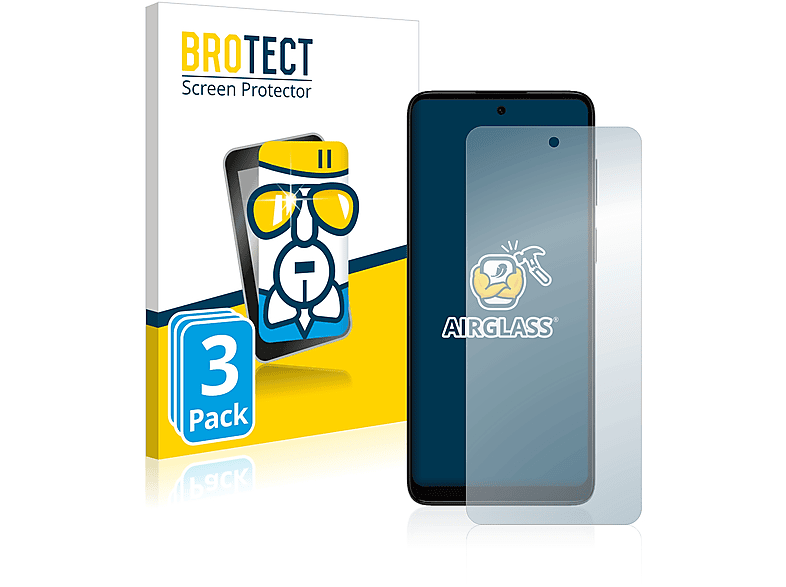 BROTECT 3x Airglass Moto Schutzfolie(für Motorola klare E22s)