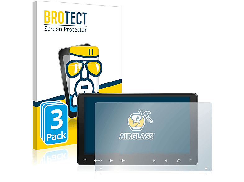 BROTECT 3x Airglass klare Schutzfolie(für Atoto A6 PF 9 Zoll)
