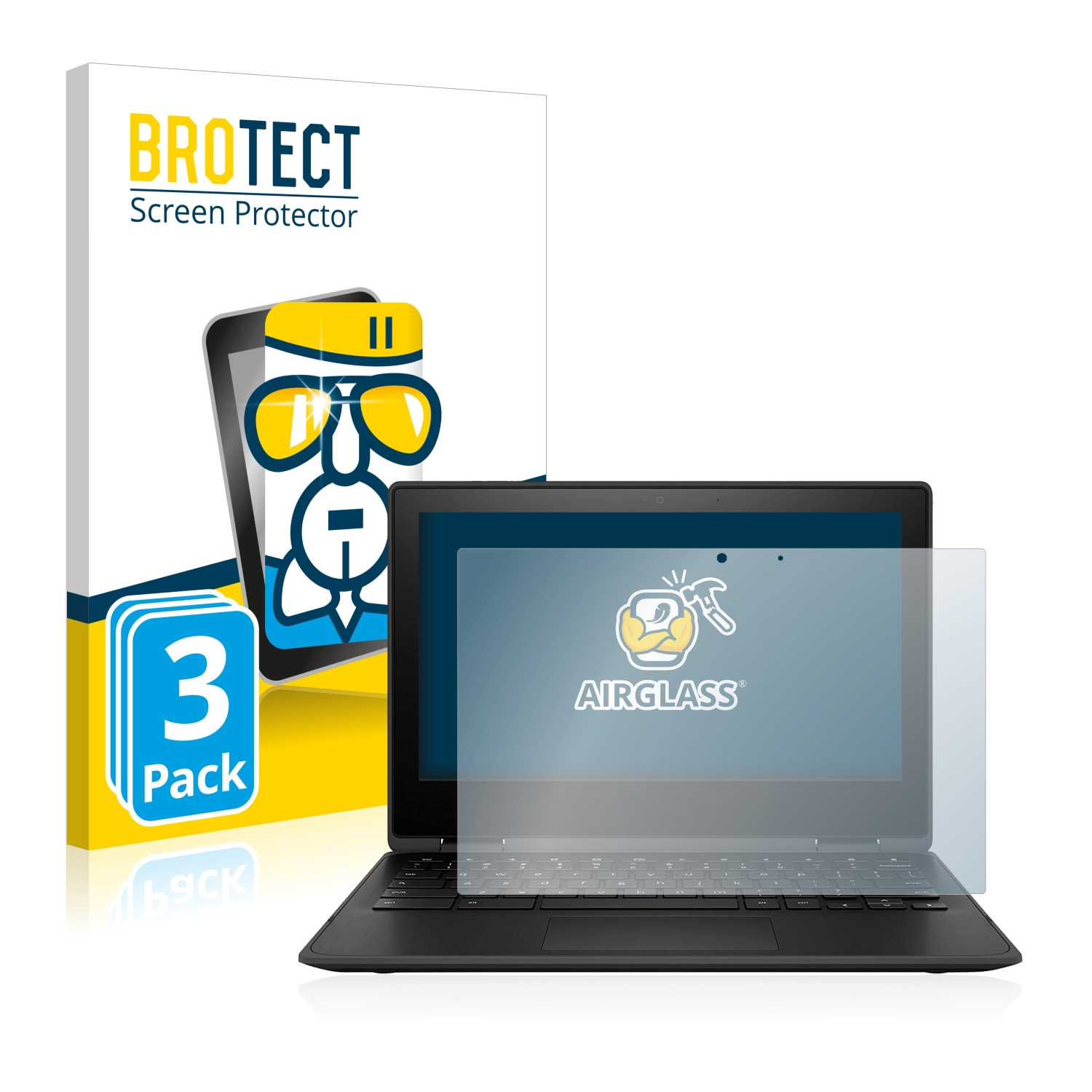 Chromebook 3x BROTECT klare 11 HP Airglass x360 G3) Schutzfolie(für