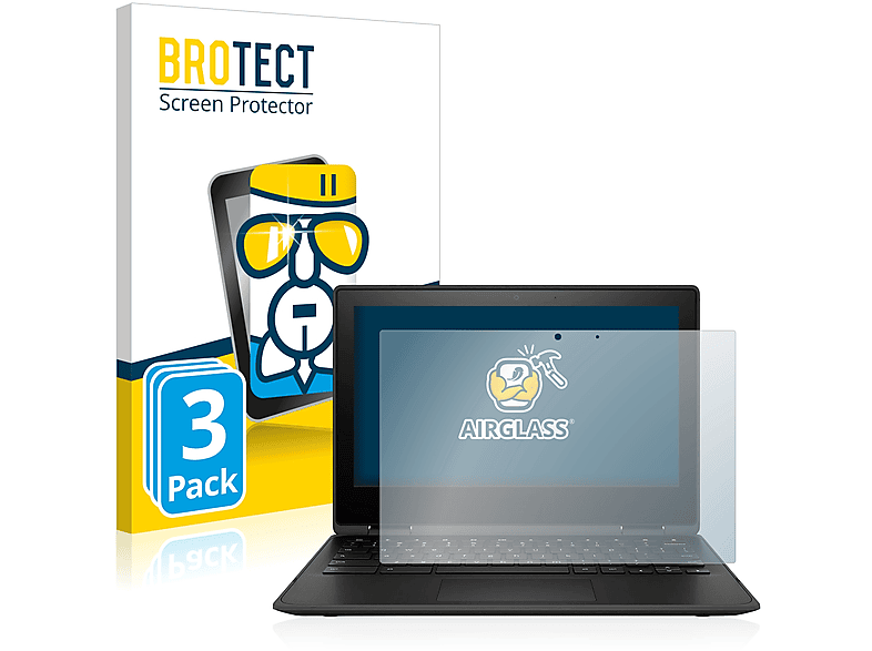 BROTECT 3x Airglass klare Schutzfolie(für HP Chromebook x360 11 G3)