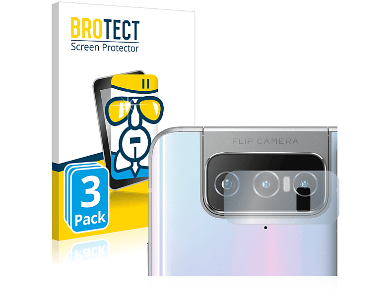 BROTECT 3x Airglass klare Schutzfolie(für Kamera)) ZS670KS 7 (NUR Zenfone ASUS
