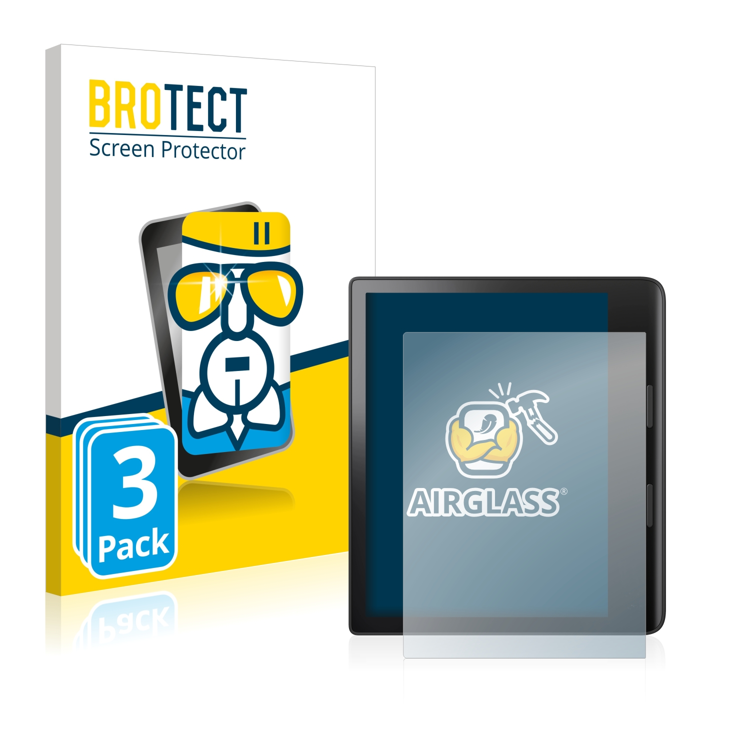 Tolino 3) Airglass klare 3x Schutzfolie(für BROTECT Epos