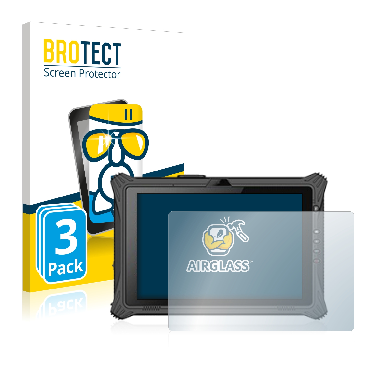BROTECT 3x Airglass klare 10) Schutzfolie(für Pro Hematec 8250 SolidTab