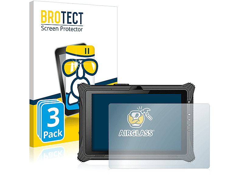 BROTECT 3x Airglass klare Schutzfolie(für Hematec SolidTab Pro 8250 10) | Tabletschutzfolien