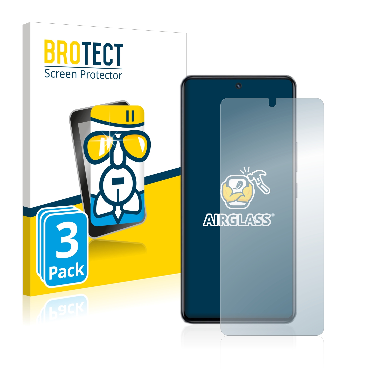 BROTECT 3x Airglass Vivo Schutzfolie(für klare T2)