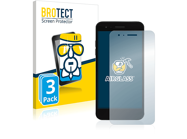 BROTECT 3x Airglass klare Schutzfolie(für LG Rebel 4 LTE)