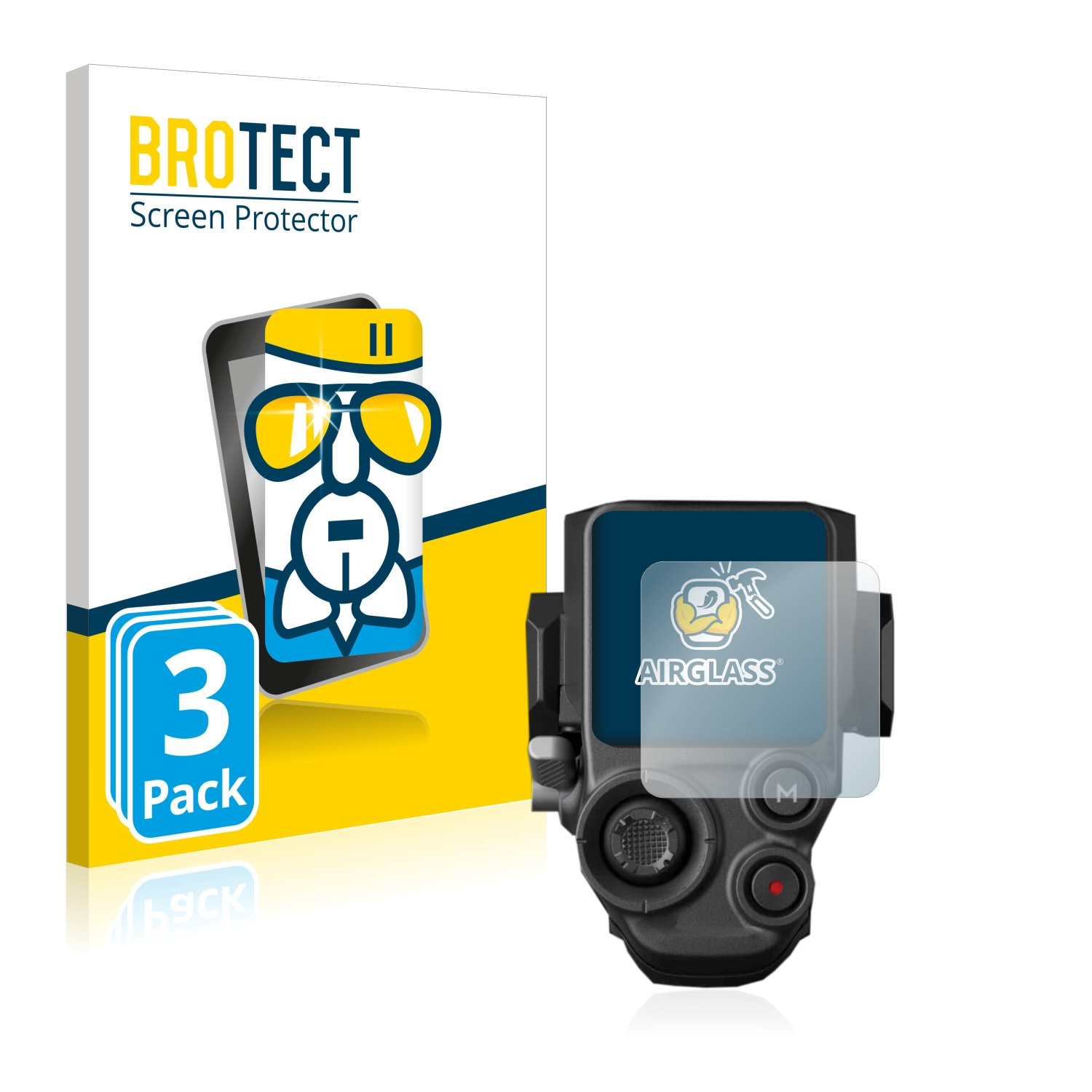 3x BROTECT RS DJI Airglass 3) klare Schutzfolie(für