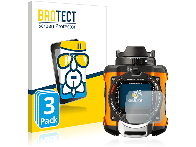 BROTECT 3x Airglass klare Schutzfolie(für Ricoh WG-M1) | Kamera Schutzfolie