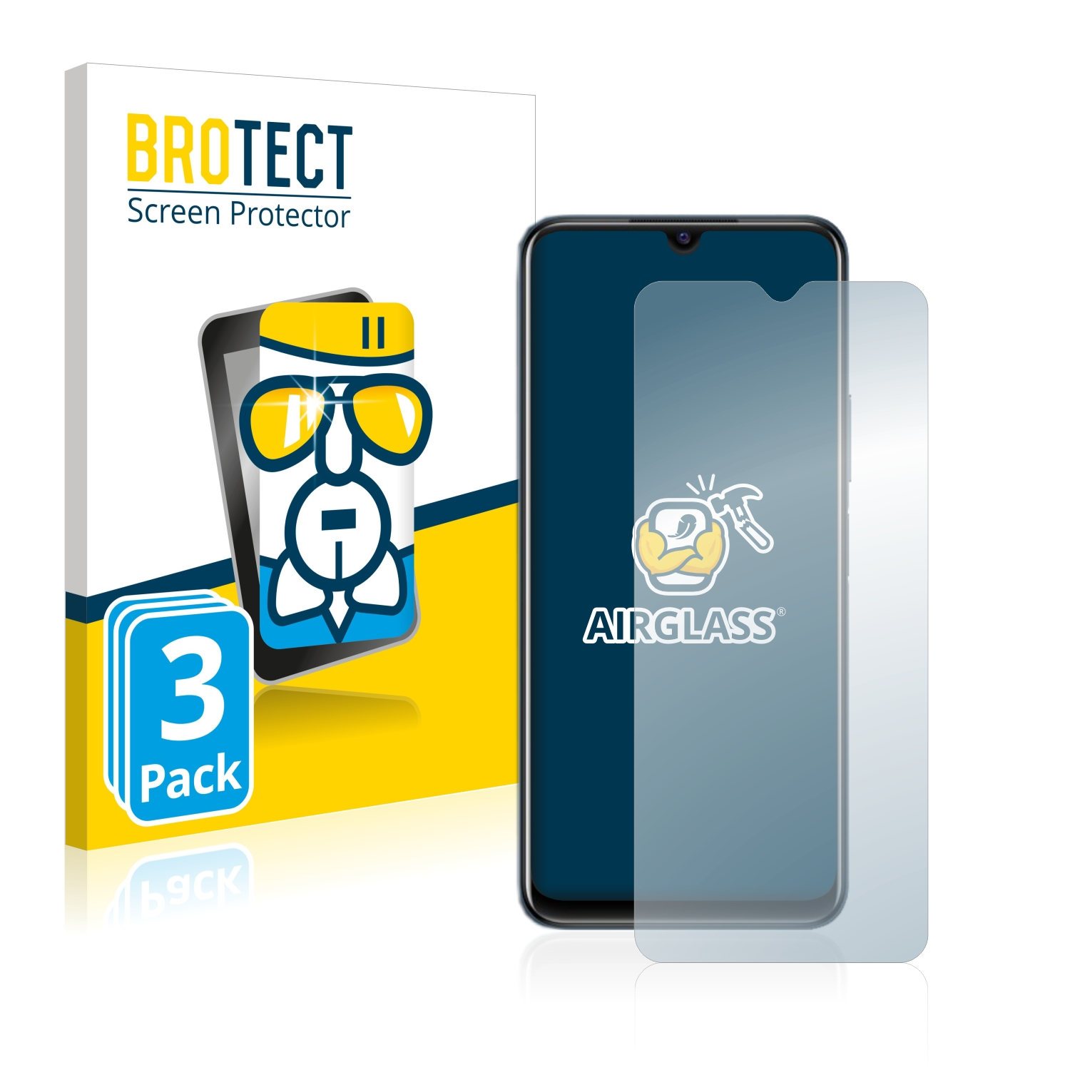 Airglass BROTECT 3x Schutzfolie(für klare Y21G) Vivo