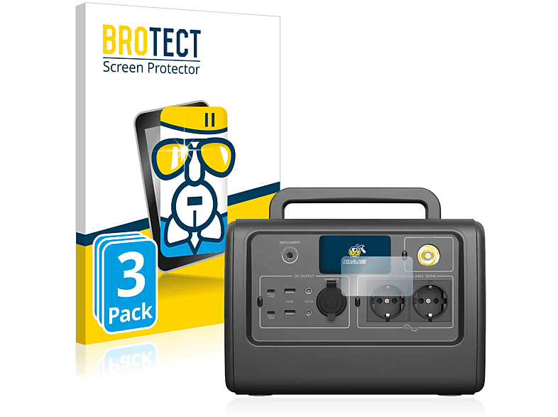 BROTECT 3x Airglass klare Schutzfolie(für Bluetti EB70)