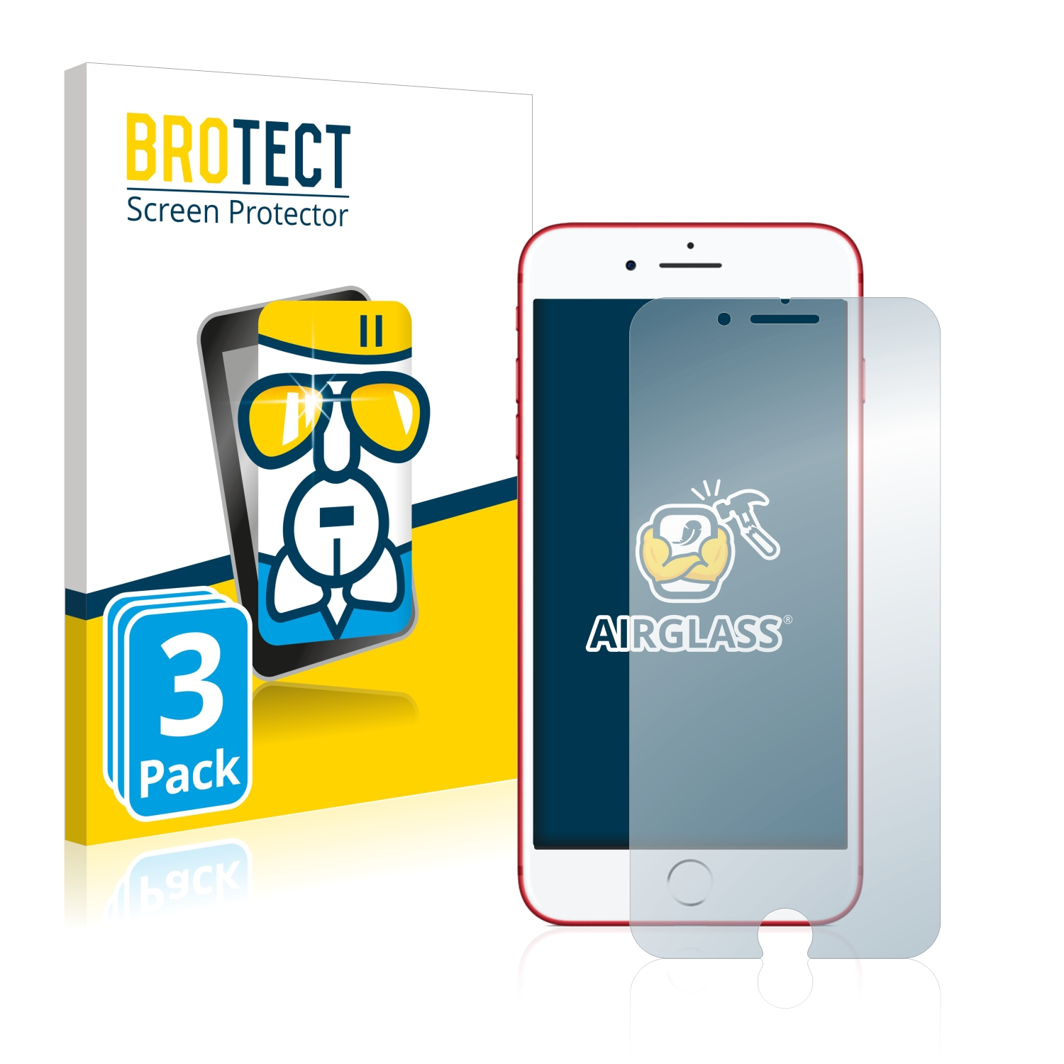 iPhone 3x Airglass klare Schutzfolie(für Apple Plus Red) BROTECT 7