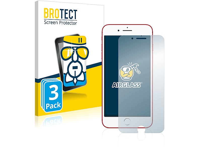 BROTECT 3x Airglass klare Schutzfolie(für Apple iPhone 7 Plus Red)
