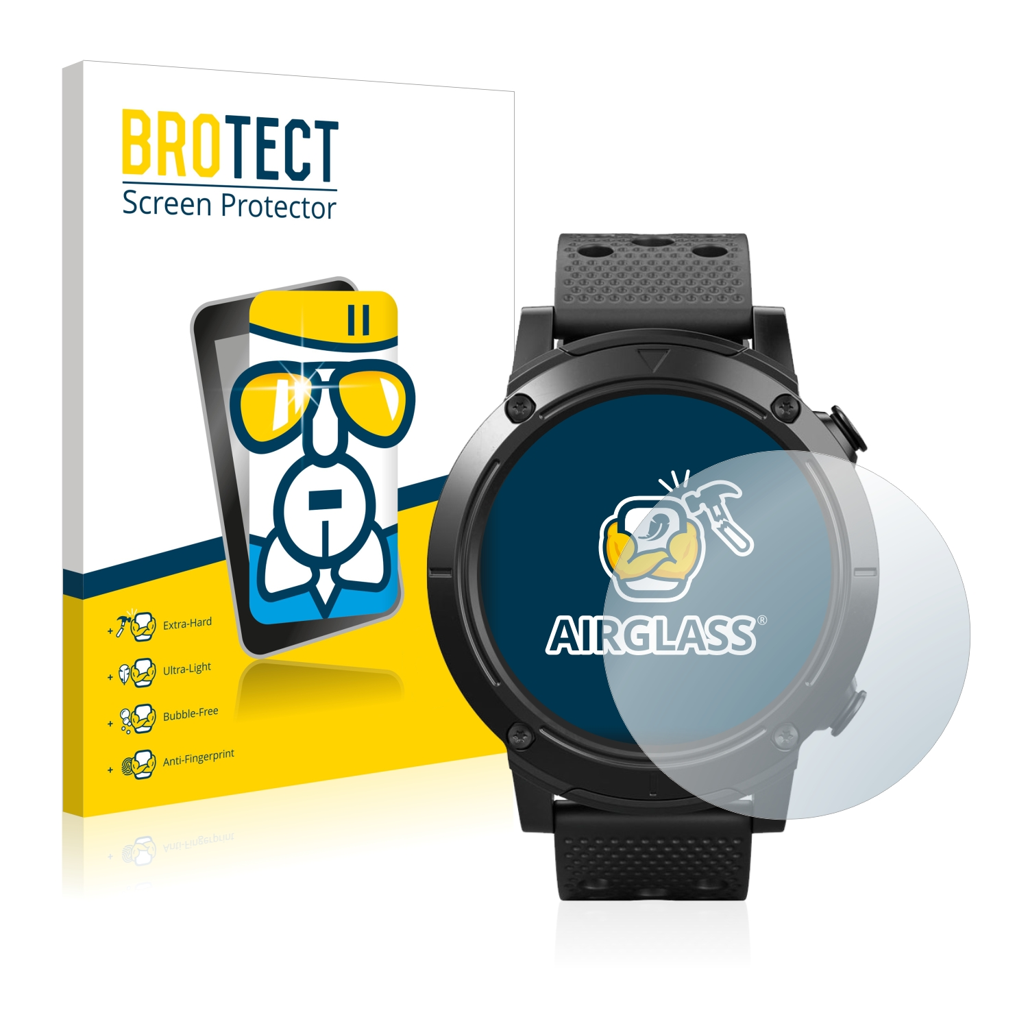 klare Airglass BROTECT SilverCrest Smartwatch Schutzfolie(für Sport)