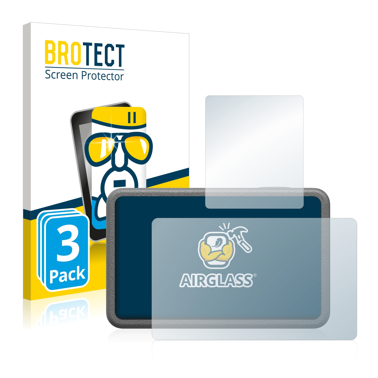 BROTECT 3x Schutzfolie(für Action klare DJI Osmo 3) Airglass