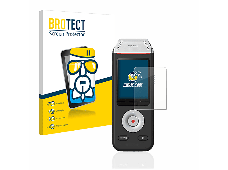 BROTECT Airglass klare Schutzfolie(für Philips VoiceTracer DVT2810)