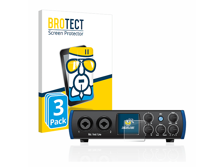 BROTECT 3x Schutzfolie(für Airglass PreSonus Studio klare 24c)