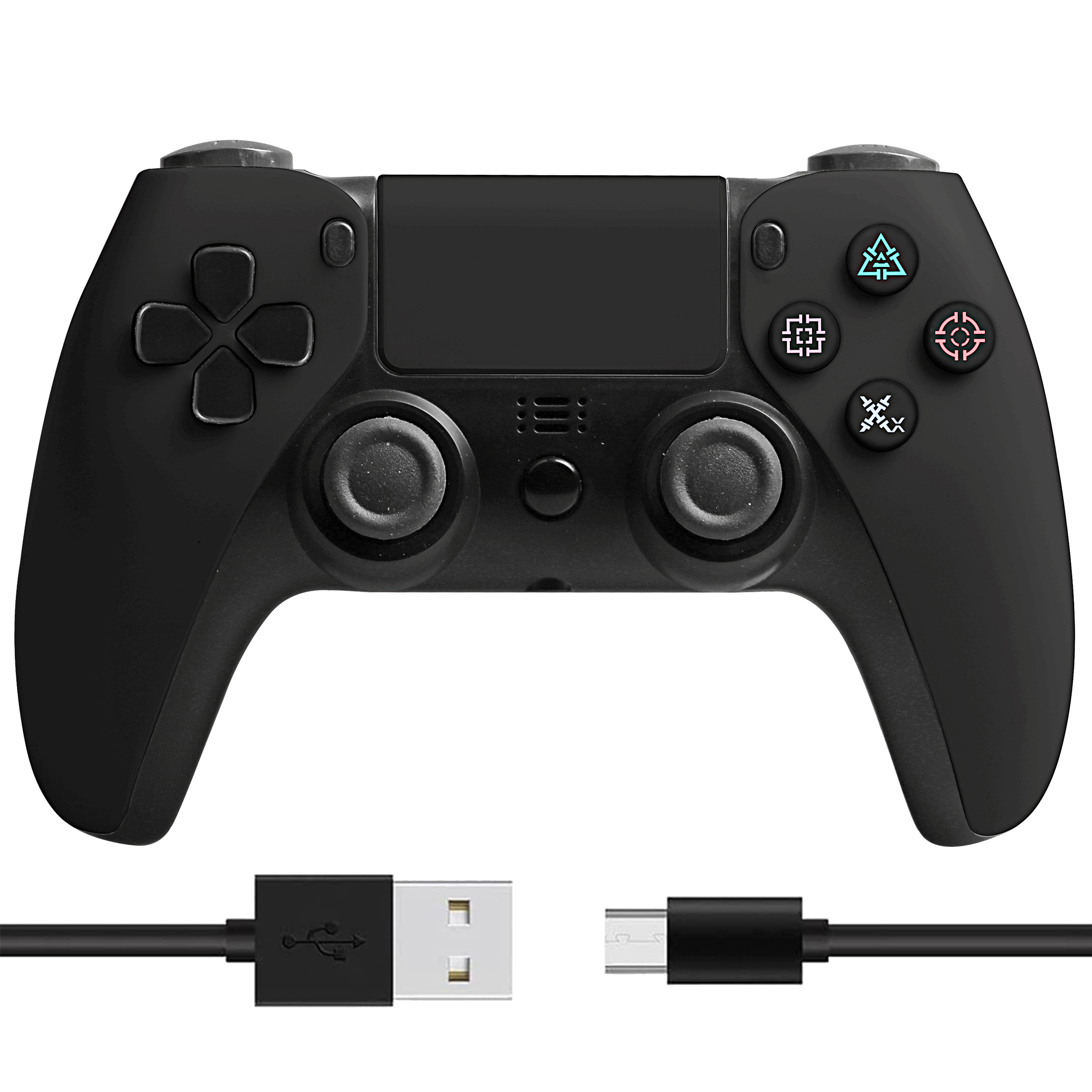 RESPIEL Controller, Gamepad Schwarz, Wireless für und Controller PS4 Gamepad, schwarz PC Bluetooth