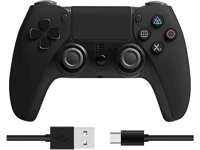 RESPIEL Controller, Gamepad Schwarz, Wireless Bluetooth Gamepad, für PS4 und PC Controller schwarz