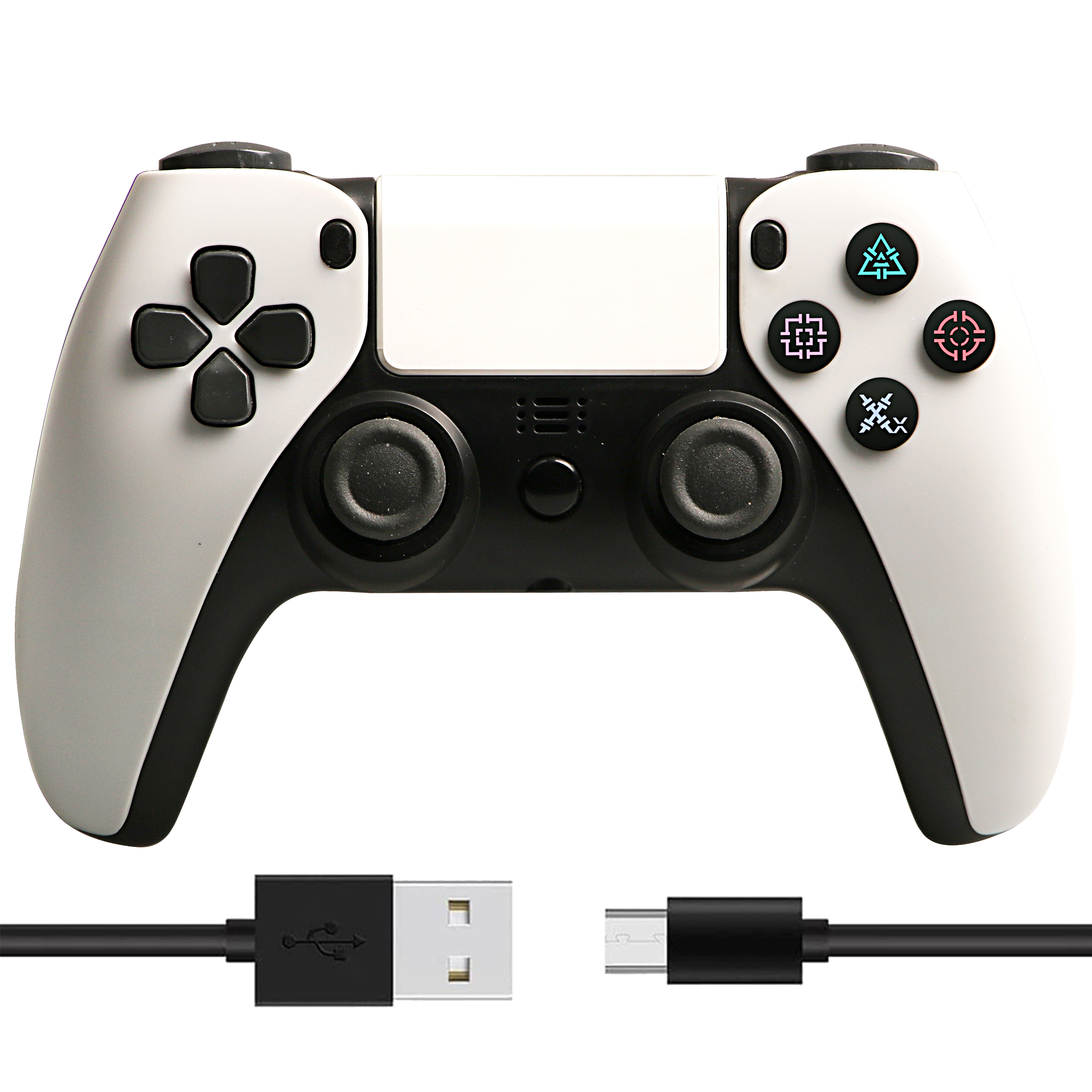 RESPIEL Gamepad Bluetooth und Controller, Weiß, Weiß PC PS4 Controller Wireless Gamepad, für