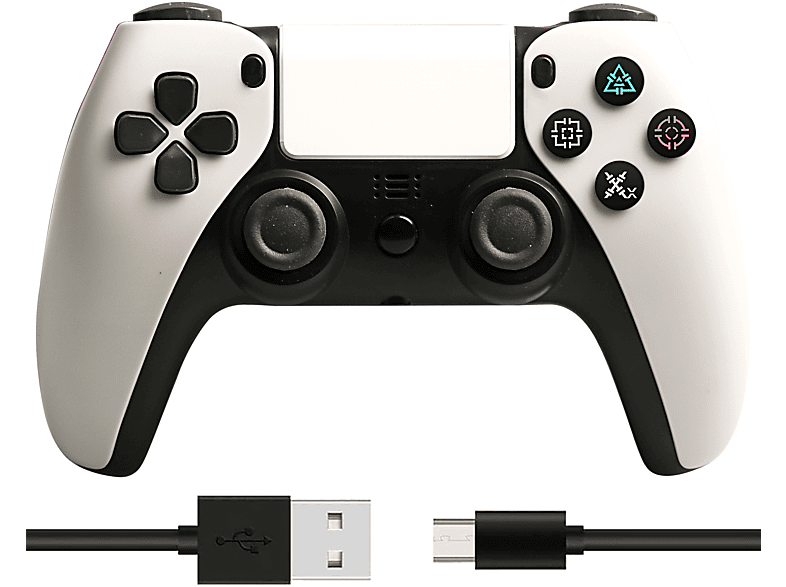 RESPIEL Gamepad Weiß, Wireless Bluetooth Gamepad, Controller, für PS4 und PC Controller Weiß