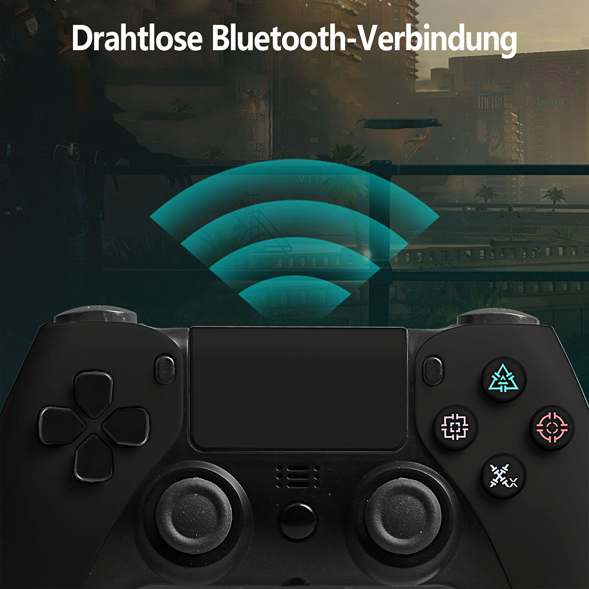 für Schwarz, Controller PS4 Wireless Controller, RESPIEL und Bluetooth PC schwarz Gamepad, Gamepad