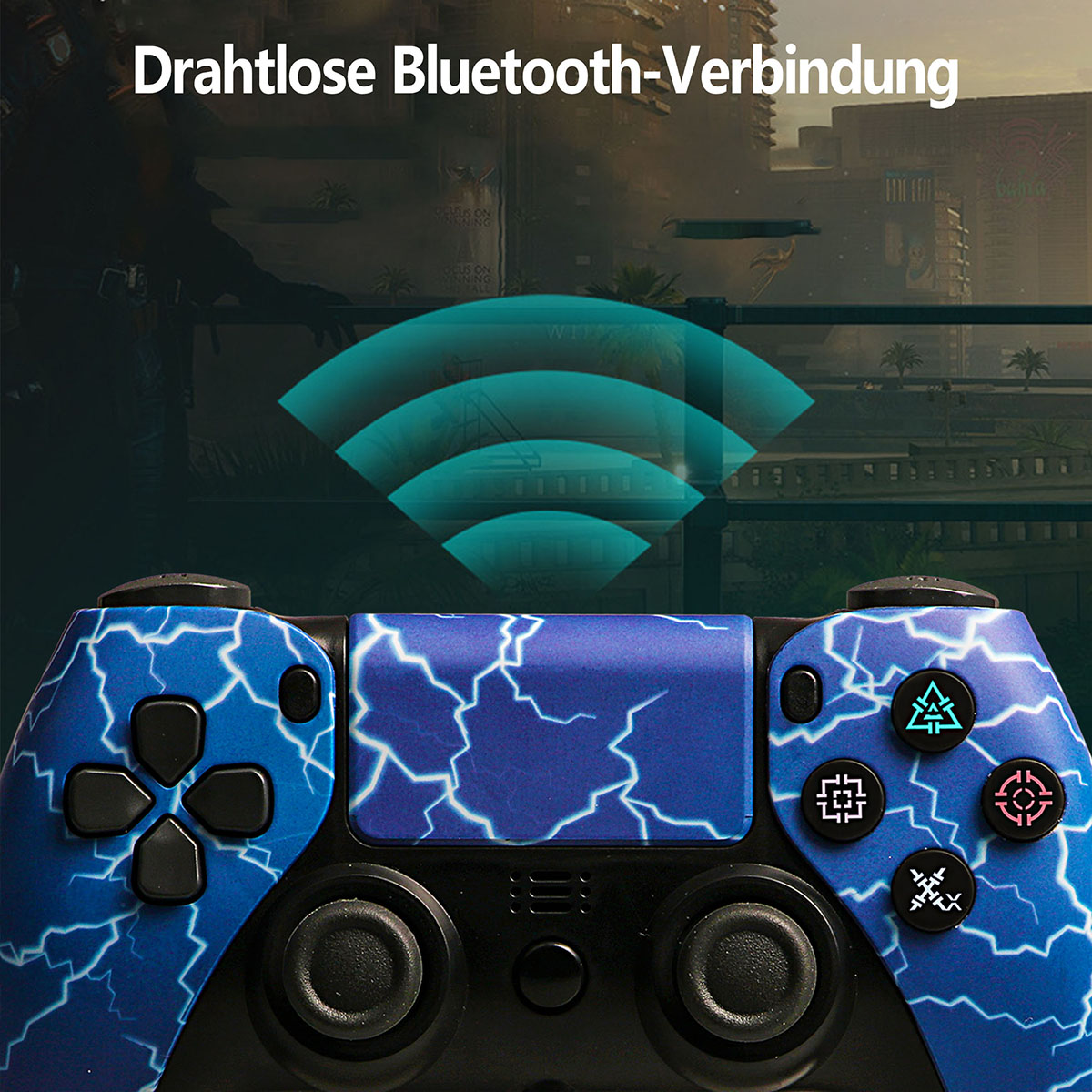 RESPIEL Controller, Gamepad Lightning, Controller PS4 Wireless Gamepad, für und Blitzschlag Bluetooth PC