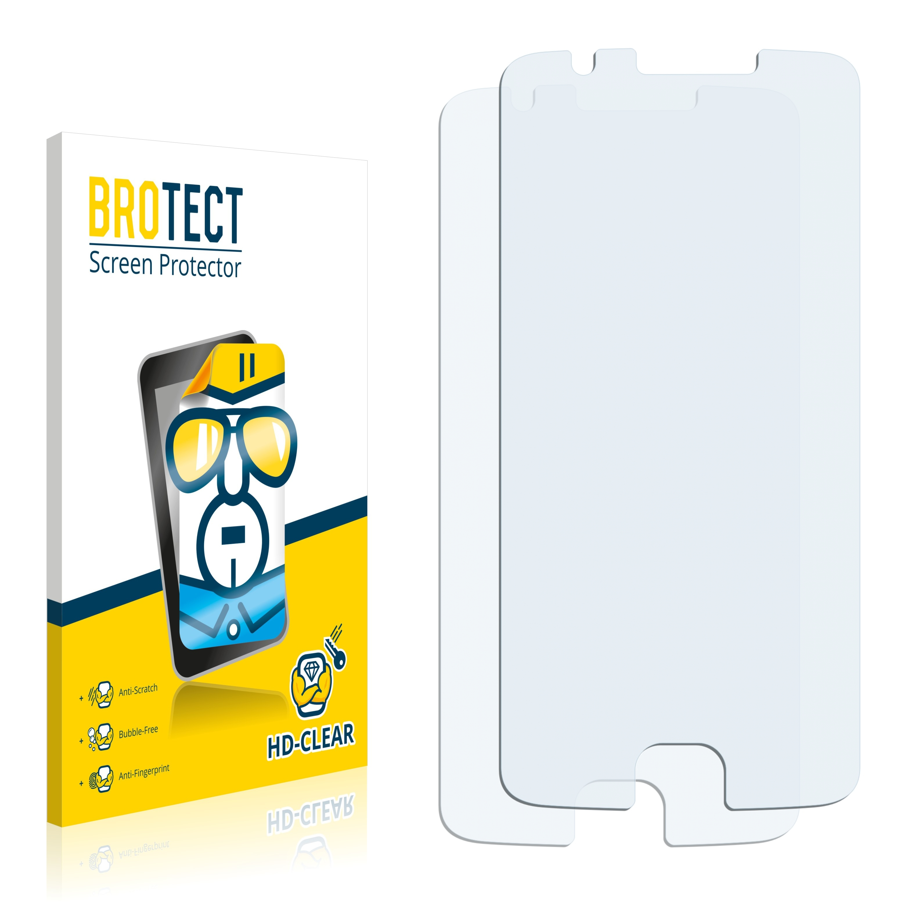 Moto klare E4) Schutzfolie(für Motorola 2x BROTECT