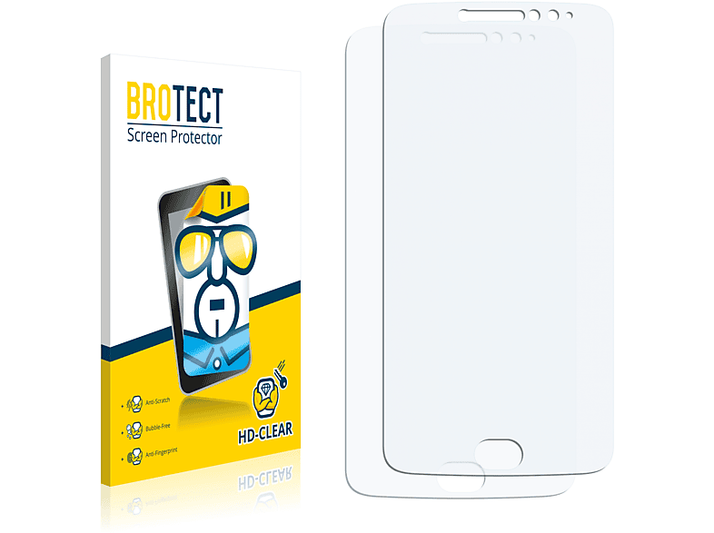 E4 Moto Motorola BROTECT Plus) 2x klare Schutzfolie(für