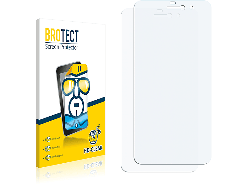 BROTECT 2x klare Schutzfolie(für Mediacom PhonePad Duo X525U)