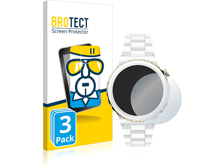 BROTECT 3x 9H Schutzglas(für klares Ceramic (43mm)) Pro Watch 3 GT Huawei