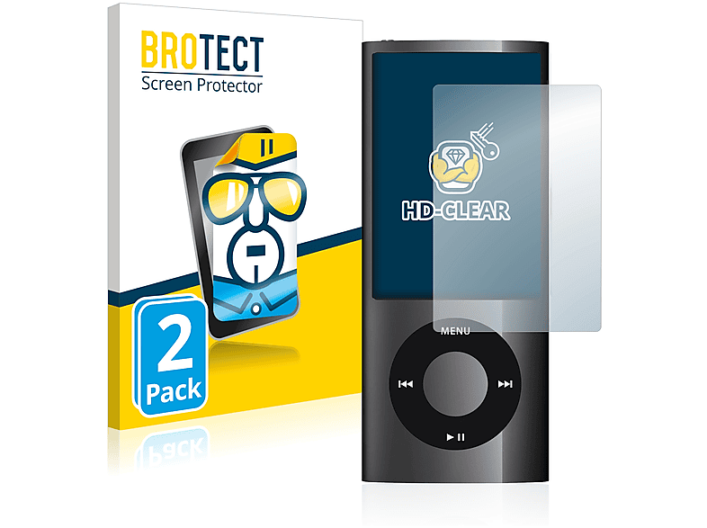 BROTECT 2x klare iPod Gen.)) nano Apple Schutzfolie(für 2009 (5