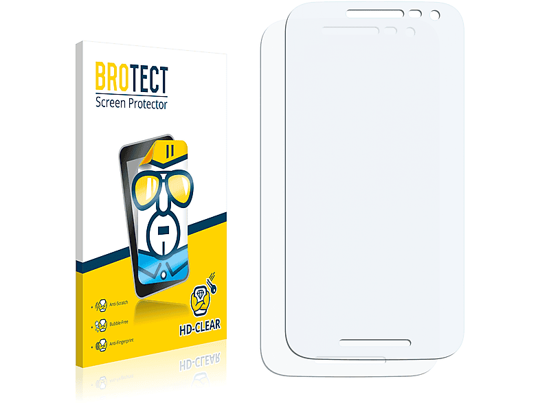 BROTECT 2x klare Schutzfolie(für 3rd G Motorola Moto 2015)