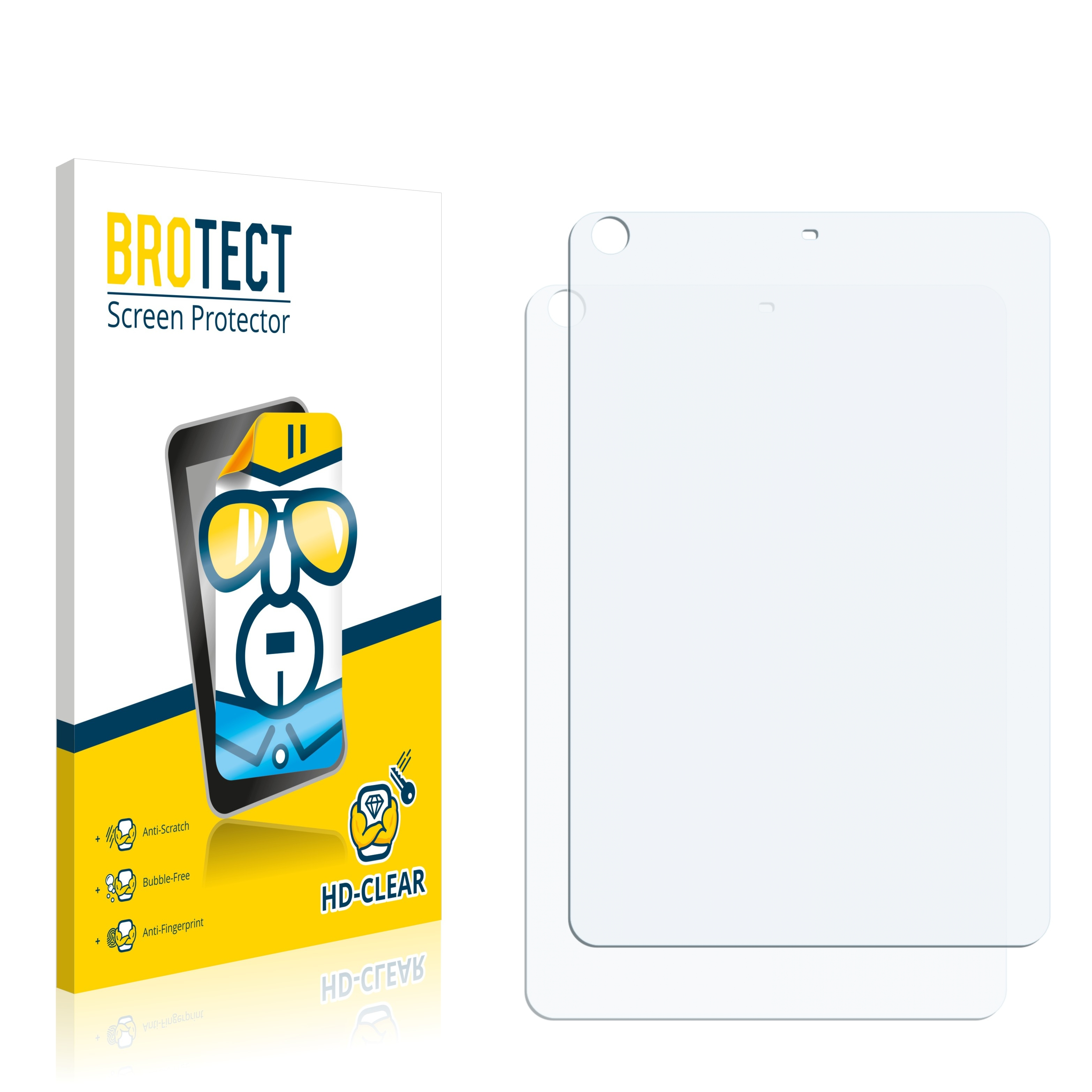 BROTECT 2x klare Schutzfolie(für Apple 2 Mini iPad 2013)