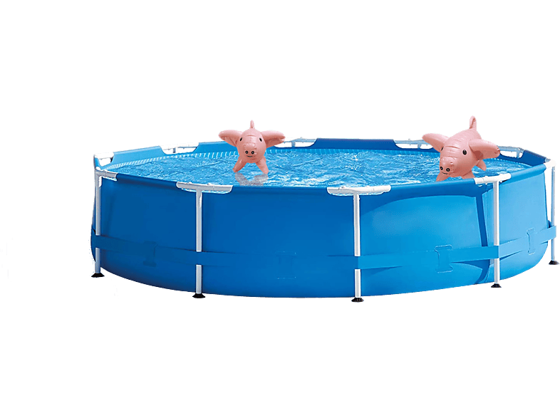 INTEX MetallFrame Pool (305x76cm) + aufblasbare Schwimmtiere ...