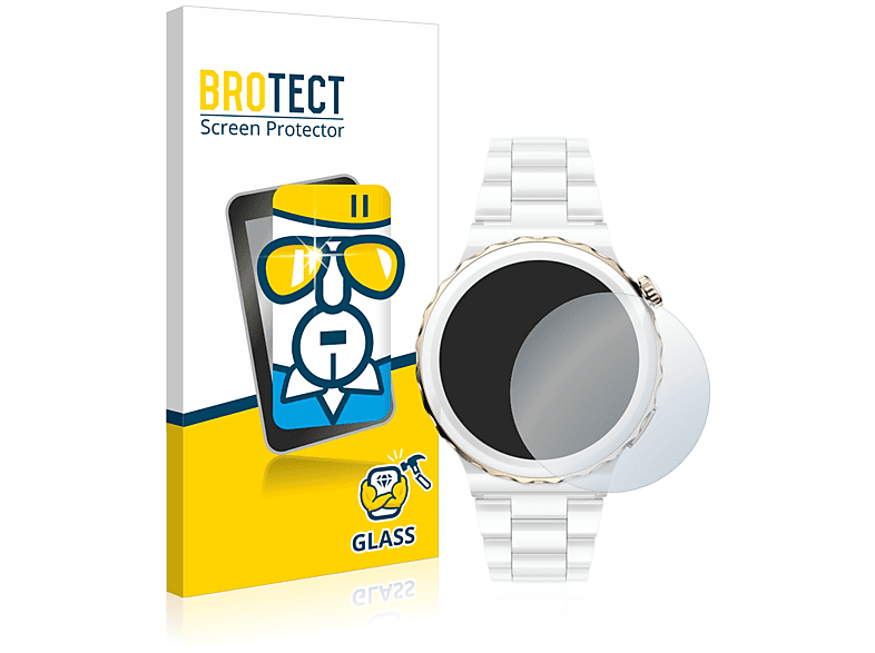 BROTECT 9H klares Schutzglas(für Huawei Watch GT 3 Pro Ceramic (43mm)) | Smartwatch Schutzfolien & Gläser