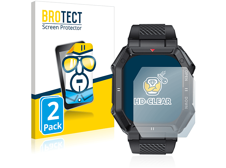 BROTECT 2x klare Schutzfolie(für Gainbang K55) | Smartwatch Schutzfolien & Gläser