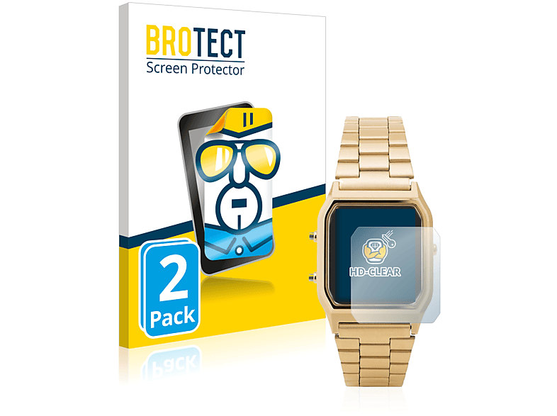 BROTECT 2x klare Schutzfolie(für Casio AQ-230GA)