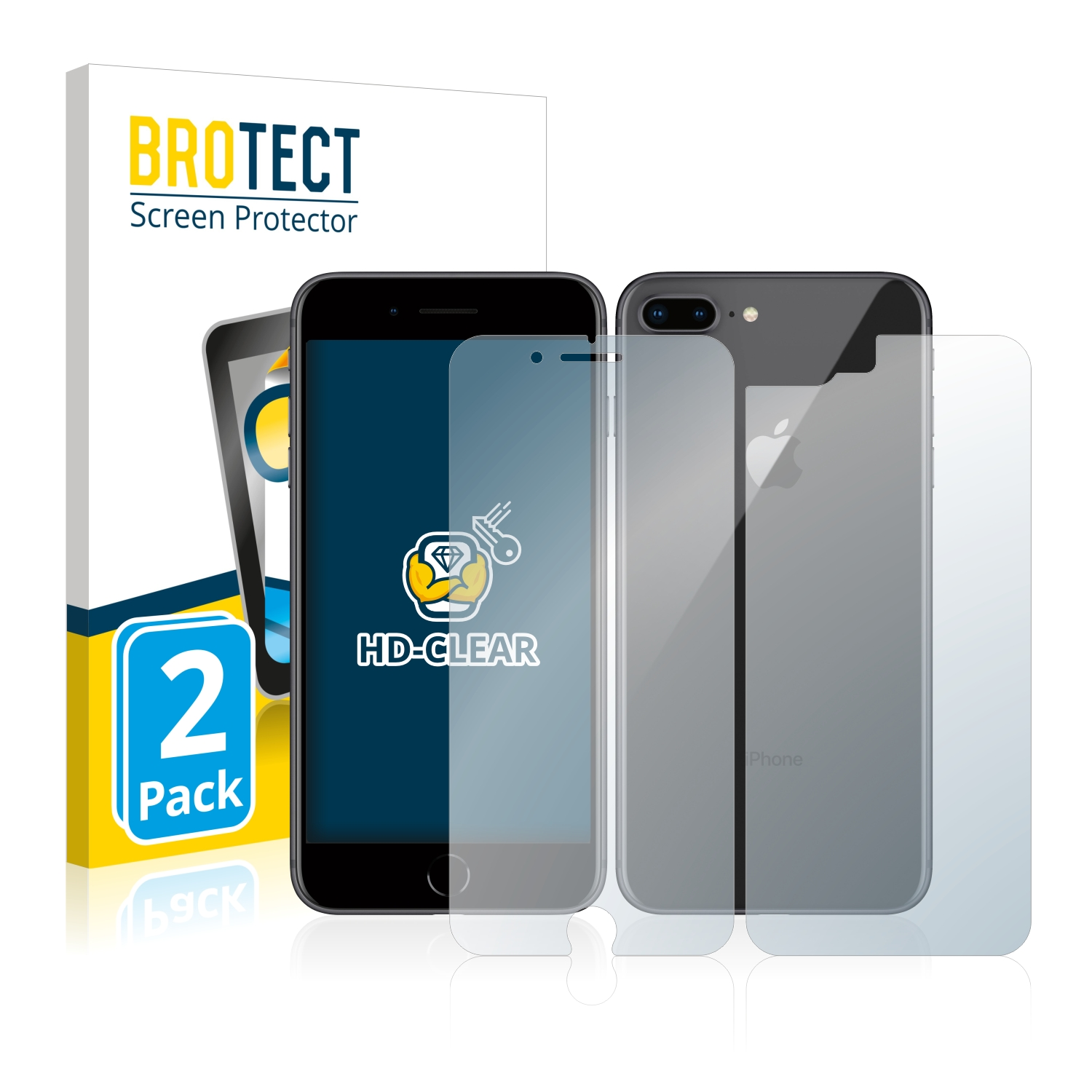 Plus) BROTECT 8 klare Schutzfolie(für Apple 2x iPhone