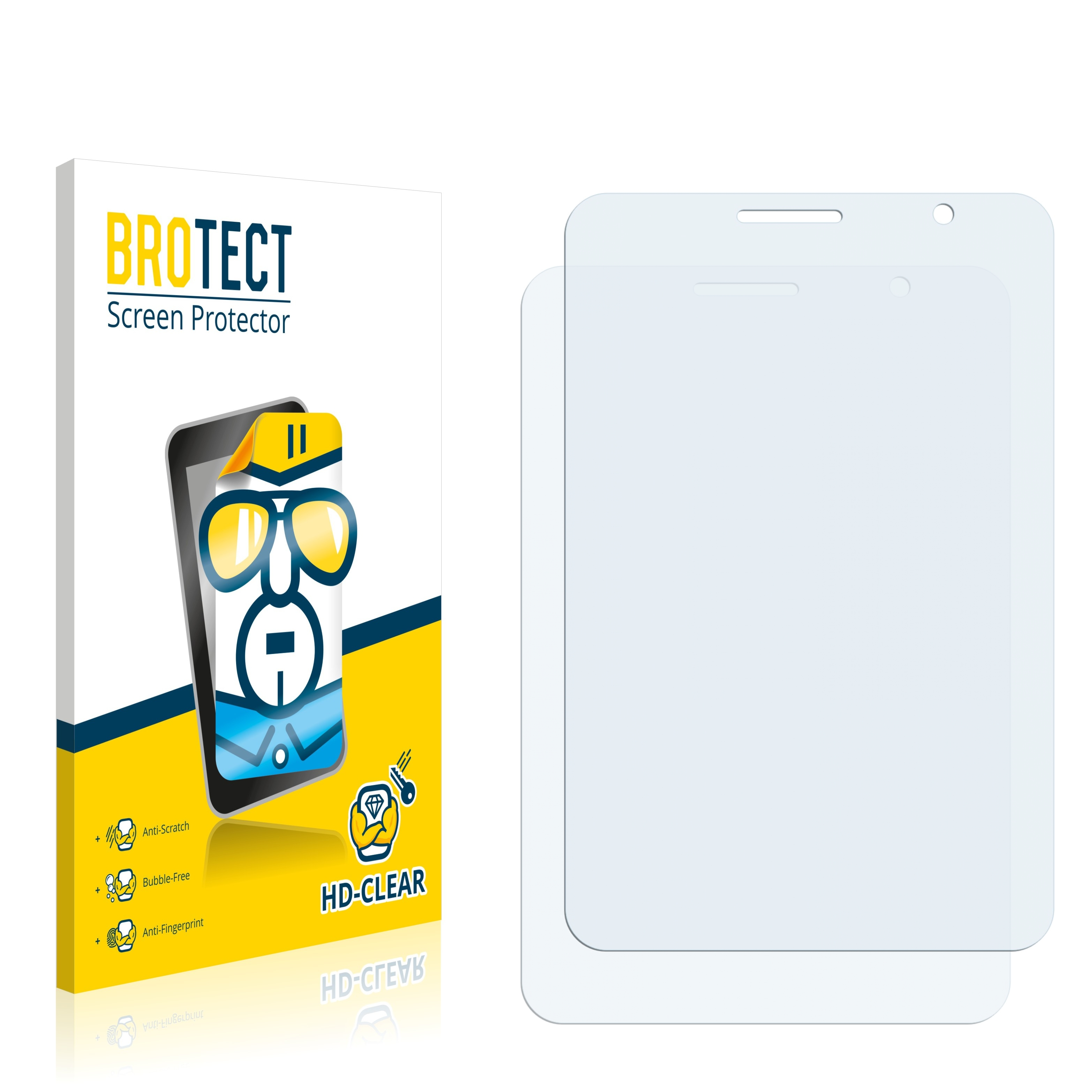 2x 7.0 Tab BROTECT Samsung Galaxy Schutzfolie(für P3100) 2 klare
