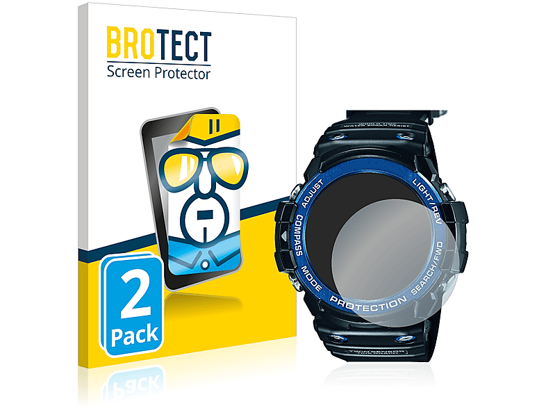 BROTECT 2x klare Schutzfolie(für Casio G-Shock GN-1000B)