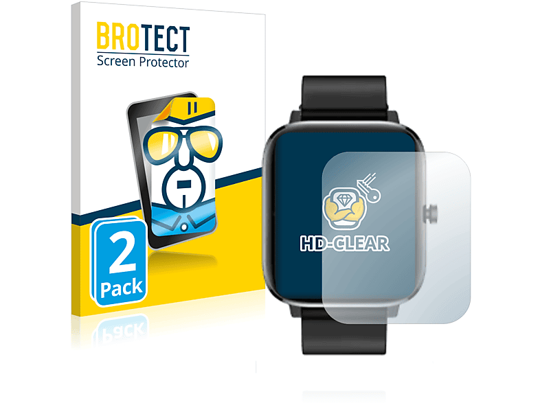 BROTECT 2x klare Schutzfolie(für XWatch Pro Elite V3) | Smartwatch Schutzfolien & Gläser