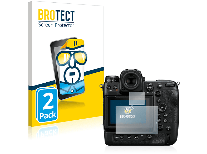 BROTECT 2x klare Schutzfolie(für Nikon + (Display 9 Z Schulterdisplay))