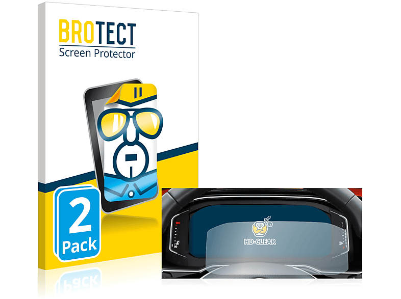 BROTECT 2x klare Schutzfolie(für Pro) Cockpit Digital Volkswagen 2021 Tiguan