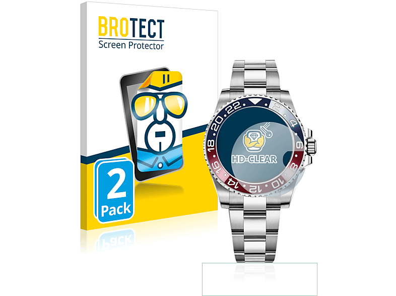 BROTECT 2x klare Schutzfolie(für Rolex II) GMT-Master