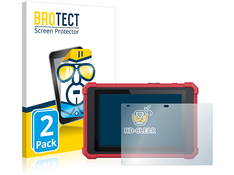 BROTECT 2x klare Schutzfolie(für Launch X-431 II) Euro Tab