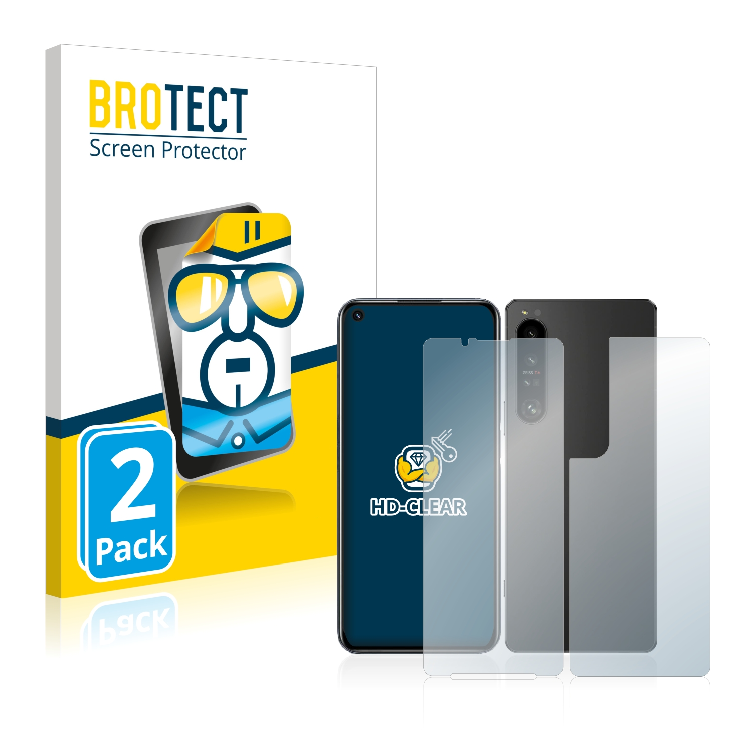 1 IV BROTECT Schutzfolie(für Xperia Sony (Rückseite)) klare 2x